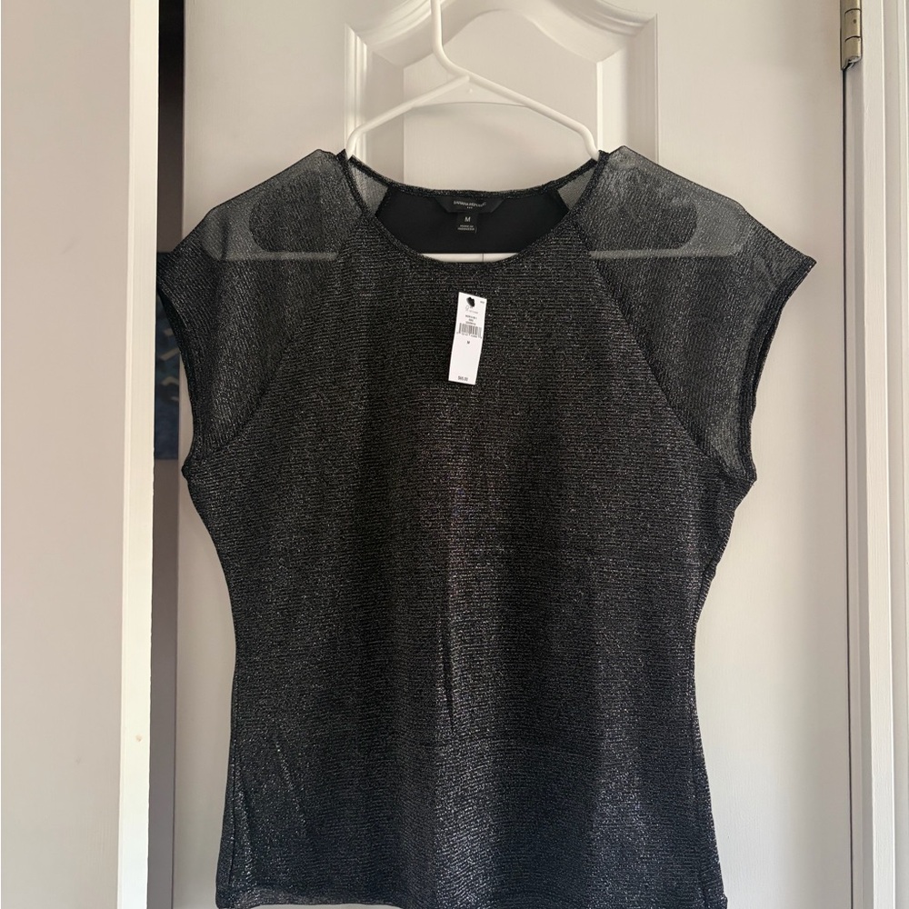 Banana Republic Black Metallic Blouse